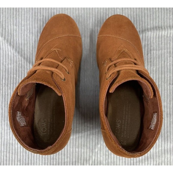 TOMS  Women's Size 8M Brown Rust KALA Desert Wedge BOOT BOOTIE Suede Leather - Picture 12 of 14